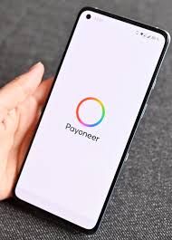 Payoneer logo on phone screen