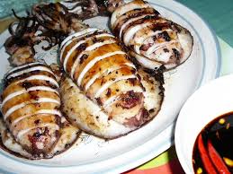 Inihaw Na Pusit Grilled Stuffed Squid Yummy Seafood Squid Recipes Seafood Recipes
