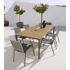 6 8 Seater Aluminium And Composite Garden Table L200 Fuji Outdoor Dining Table Garden Table Outdoor Dining