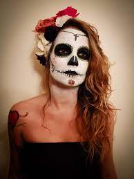 Dia De Los Muertos Face Paint Halloween Diy Not That Hard Face Painting Halloween Dog Skull Girl And Dog