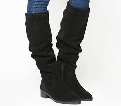 Bruno marc men's suede leather chukka ankle boots. Office Kove Flat Slouch Suede Boots Black Suede Kniehohe Stiefel