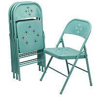 Shin Crest Decorative Metal Folding Chair Select Color 4 Pack Sam S Club Folding Chair Metal Folding Chairs Metal Decor