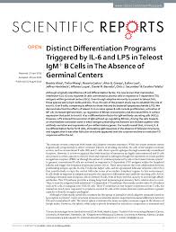 PDF) Distinct Differentiation Programs Triggered by IL-6 and LPS in Teleost  IgM+ B Cells in the Absence of Germinal Centers