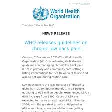 WHO releases guidelines on chronic low back pain - World Health Organization