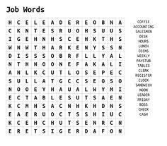 Job Word Search Simple Roman Words Words Kids Word Search