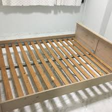 Repeat the process on the other side. Queen Size Bed Frame Easily Dismantle Furniture Home Living Furniture Bed Frames Mattresses On Carousell