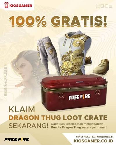 100% GRATIS!! Klaim Dragon Thug Loot Crate sekarang dan dapatkan kesempatan  untuk memiliki Bundle Dragon Thug secara permanen! 🐉✨ Jangan sampai  kelewatan! TOP UP MURAH DAN AMAN Hanya di Kiosgamer.co.id #FreeFire  #FreeFireMAX