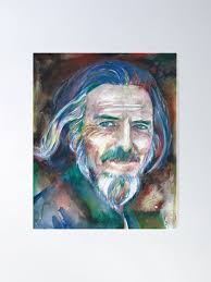 ALAN WATTS watercolor portrait.15" Poster for Sale by lautir