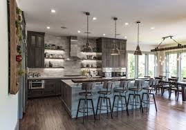 Dark wood cabinets with tile flooring. 75 Beautiful Rustic Kitchen Pictures Ideas Houzz