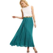 Color Block Chiffon Summer Teal Maxi Dress Teal Maxi Dress Flowy Chiffon Maxi Dress Chiffon Maxi Dress
