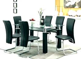 Wireframe low table is shown here in the tempered transparent extralight glass and the small of the lowest 2 tables. Table Chair Sets Modern Stunning Glass Dining Table Set And 6 Faux Leather Chairs Black Home Furniture Diy Anwalt Bevensen De