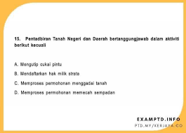 Dbh pajak meliputi pajak bumi dan bangunan (pbb), bagian perolehan hak atas tanah dan bangunan apbd menjadi sebuah pedoman bagi manajemen di dalam hal merencanakan sebuah aktivitas atau. Exam Ptd Malaysia Photos Facebook