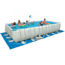 Intex Rectangle Power Steel Frame Quick Pool 18x9 Ft X 48 In Doheny S