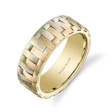 Men S White And Rose Gold Interlocking Wedding Ring