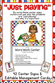 Why Are Your Kindergarten And Pre K Students Just Playing We Have Listed Academic Objectives Associated With Each Center Signs Word Work Centers Teaching Fun