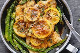 These chicken, seafood, and vegetarian dishes are special enough for date night or valentine's day, but alos it can be a challenge cooking meals for two without filling your fridge with containers and containers of leftovers. Honey Lemon Butter Chicken Recipe With Asparagus Eatwell101