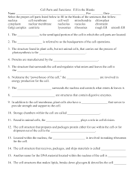 This is a template with directions to create two foldables: Cell Parts And Functions Worksheet Answers Nidecmege