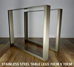 Of course, they're also right at home with laminates. 2 X Stainless Steel Metal Table Legs Box Chunky Industrial Dining Wooden Ebay
