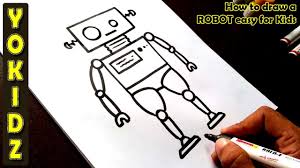 Learn how to draw and color a robot step by step easy. How To Draw A Robot Easy For Kids Youtube