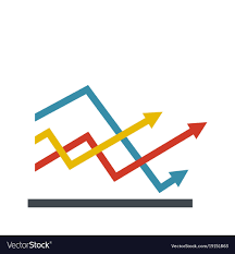 Line Chart Icon Flat