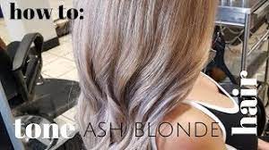 If you are looking for ultra white ash blonde results, i would recommend you try ugly duckling intense pearl blonde toner 100.21 or intense silver pearl all the above contain very fast acting pigments which neutralize yellow brassiness in the hair, give some extra whitening and give you some really. How To Tone Ash Blonde Hair Youtube
