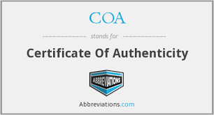 August 31, 2020 at 6:40 am. What Does Coa Stand For