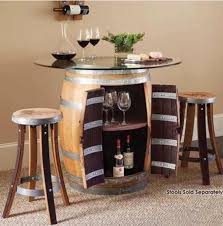 Wine Barrel Pub Table With 42 Inch Glass Top Etsy In 2020 Whiskey Barrel Table Wine Barrel Furniture Barrel Table
