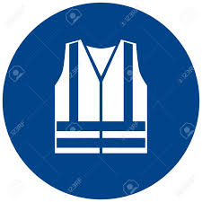 Safety vests, utility vests, traffic safety vests, and reflective vests designed for workers who need greater visibility in poor weather conditions, and who are exposed to roadways with traffic. Blue And White Circular Sign With A Safety Vest Illustration Royalty Free Cliparts Vectors And Stock Illustration Image 97417265