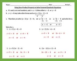 Using Zero Product To Solve Quadratic Equations Worksheet Teaching And Practice Quadratics Solving Quadratic Equations Quadratic Equation