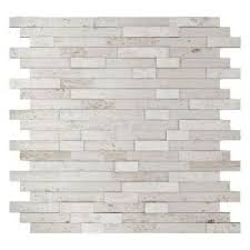 Inoxia Speedtiles Himalayan 11 75 In X 11 6 In Stone Adhesive Wall Tile Backsplash In White 1 Home Depot Backsplash Neutral Backsplash Stick Tile Backsplash