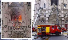 Nantes cathedral, or the cathedral of st. Nantes Cathedral Fire Firefighters Rush To Devastating Blaze Engulfing French Church World News Express Co Uk