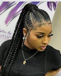 You can also experiment with colors, like in this ombre look. Braided Hairstyles In A Ponytail 4 Braid Hairstyles Braid Hairstyles Prices Girls Hairstyles Braids African Braids Hairstyles Cornrow Hairstyles