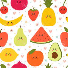 Cute lemon, watermelon and pineapple cartoon vector illustration. Cute Seamless Pattern With Cartoon Fruits Creative Healthy Background Royalty Free Cliparts Vectors And Stock Illustration Image 117290737
