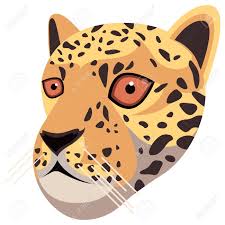 Retrato De Leopardo Realizado En Un Estilo De Dibujos Animados Simple  Único. Cabeza De Jaguar. Icono Aislado Para Su Diseño. Ilustración  Vectorial Ilustraciones svg, vectoriales, clip art vectorizado libre de  derechos. Image