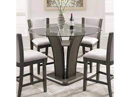 Round, oval, square, rectangle, counter height etc Crown Mark Camelia Grey Round Glass Top Counter Height Table With Inverted Base Royal Furniture Pub Tables