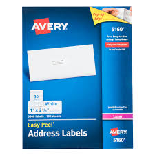 But i do not have any idea how to create such type templates? Avery 5160 1 X 2 5 8 White Easy Peel Mailing Address Labels 3000 Box