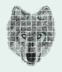 Fresh From The Dairy Patchwork Wolf Art Print Wolf Art Art