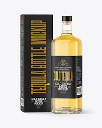 Download Golden Tequila Bottle With Box Mockup In Bottle Mockups On Yellow Images Object Mockups PSD Mockup Templates