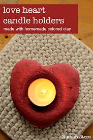 Homemade Colored Salt Dough Valentine Candle Holders Nurturestore