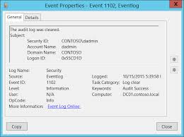 1102 S The Audit Log Was Cleared Windows 10 Windows Security Microsoft Docs