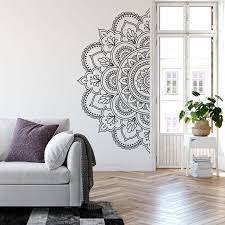 Mandala Wall Art Sticker Or Half Mandala Wall Decal Large Vinyl Mandala Stickers Wall Decor For Home Studio Boho Mandala Wall Art Decor Simple Wall Paintings Wall Paint Designs Mandala Wall