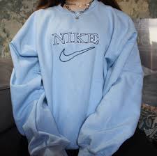 Baby Blue Nike Spellout Sweatshirt From Depop