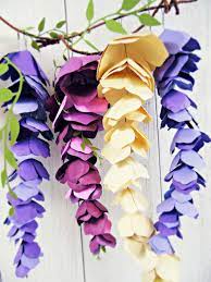 Mama S Gone Crafty Paper Hanging Wisteria Diy Paper Flowers Paper Flowers Diy Flower Template Paper Flowers