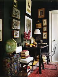 Dark Green Walls With White Trim Black Wall Decor Home Office Design Home