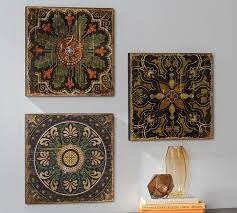 Sahara Printed Wood Tiles Wall Art Set Of 3 Wood Wall Tiles Tile Wall Art Tile Art