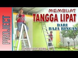 Tangga besi lipat berbahan besi hollow dgn ketebalan 1.2mm tinggi 2.5 meter ukuran diatas 20cmx30cm ukuran kaki 70cm jarak. Pin Di Homemade Tools