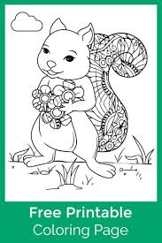 Finding quiet time for yourself right now can seem daunting. Free Printable Squirrel With Flowers Coloring Page Mama Likes This