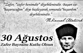 Türkiye bayrağı cumhuriyetimizin kurucusu mustafa kemal atatürk başta olmak üzere vatanları uğruna canlarını feda eden aziz şehitlerimizi rahmetle anıyor, kahraman gazilerimize şükranlarımı sunuyorum. En Hizli 30 Agustos Zafer Bayrami Mesajlari 2020