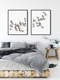 butterflies set of 2 prints wall art prints above bed art etsy farmhouse style bedroom decor bedroom art above bed modern farmhouse style bedroom