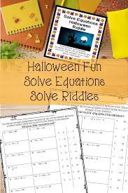 Solving Equations Halloween Riddle Solving Equations Equations Writing Equations